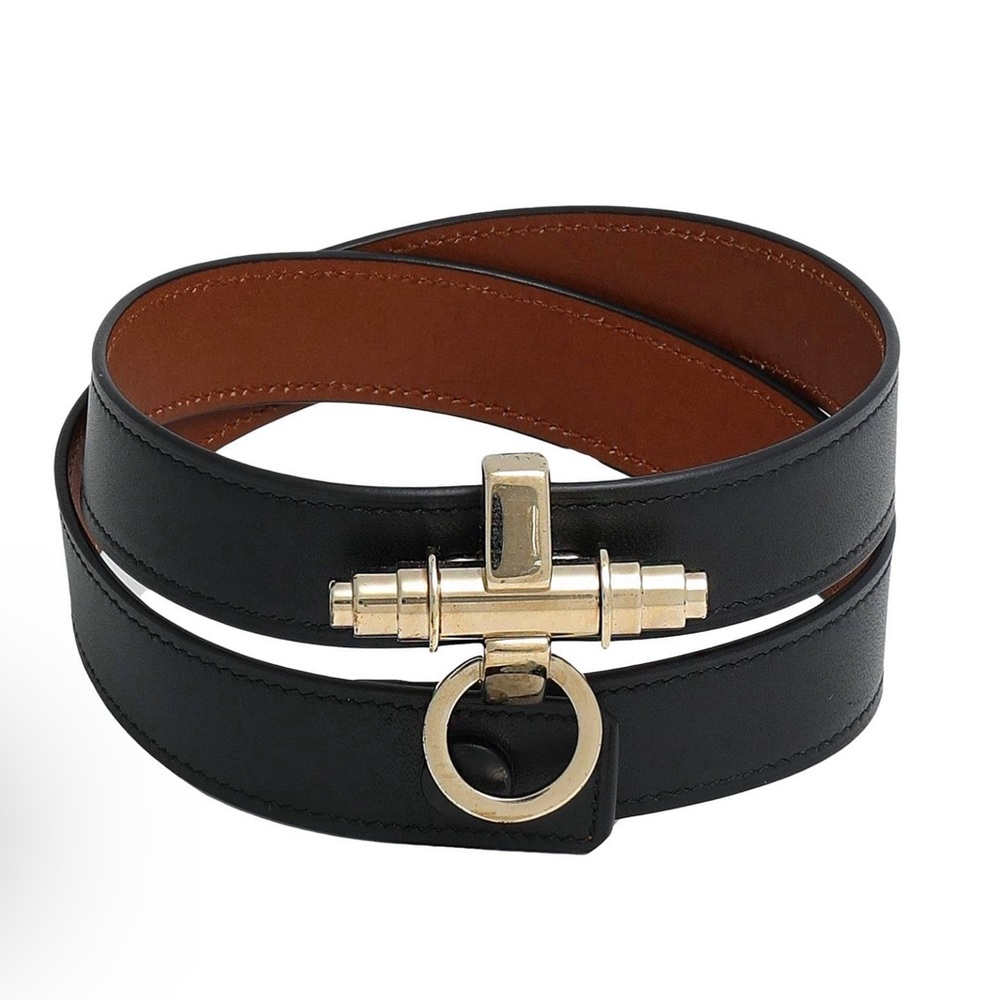 GIVENCHY Obsedia Black Leather Wrap Bracelet